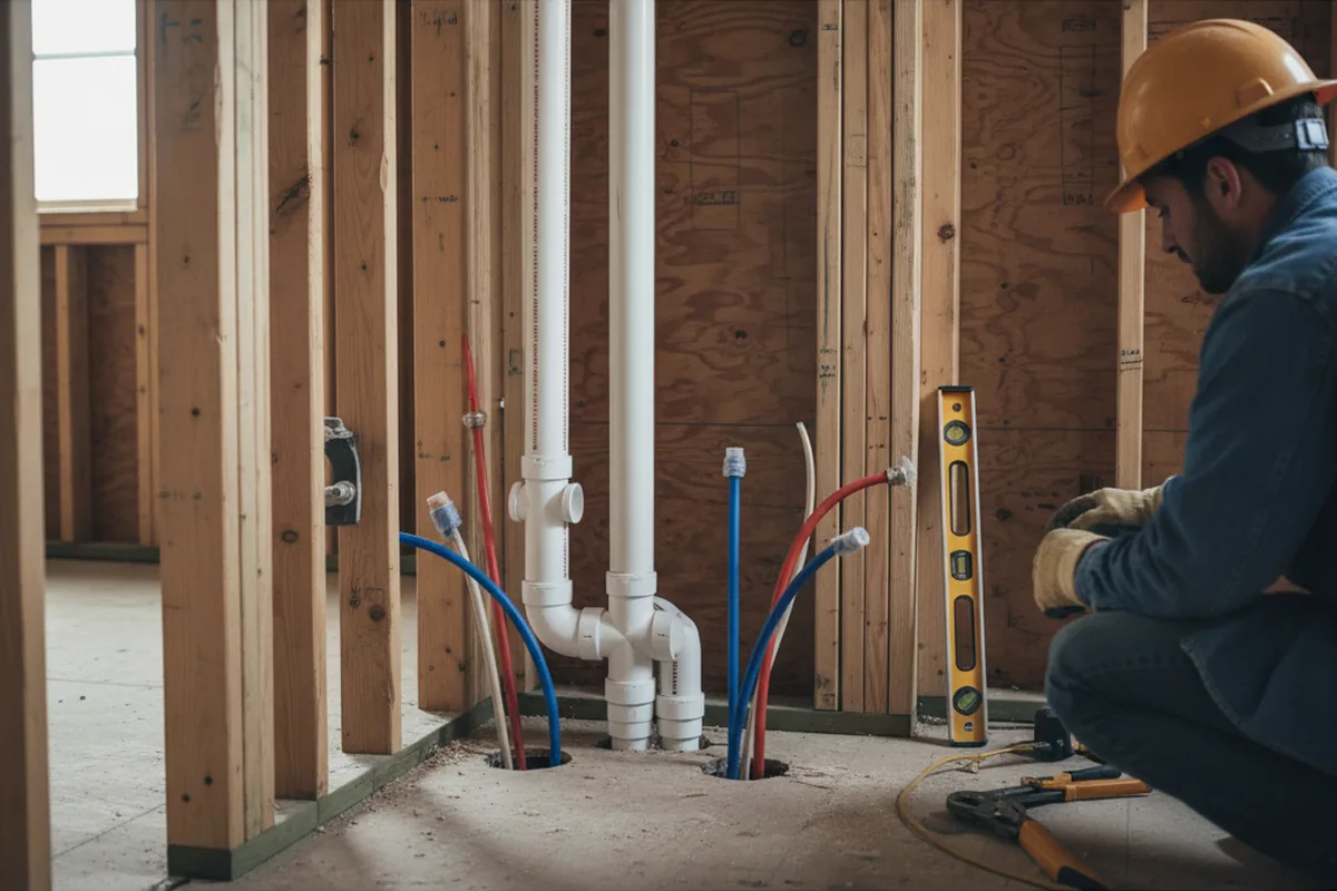 Drain and supply rough-in during Leak Detection in Ludlow Falls